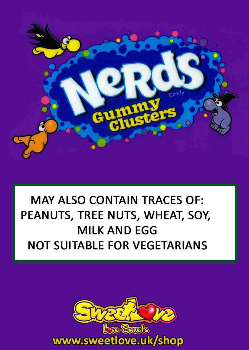 Vending label for Nerds Look Alike  Gummy Clusters.